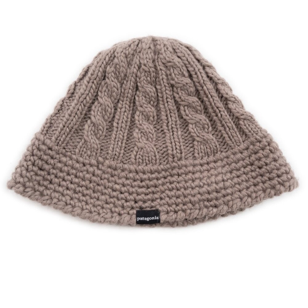PATAGONIA unisex grey Cable Knit Beanie Wool winter bucket hat